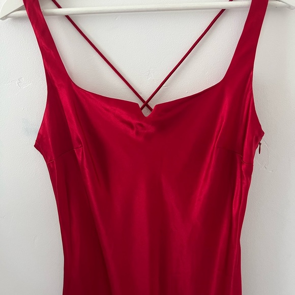 90s red satin slip dress - Picture 3 of 4